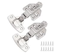 Lot de 2 Charnière Porte Placard et Cuisine avec Vis, 110 Degré Charnières avec Fermeture Amortie Full Overlay Acier Inoxydable Mute Universelle Charnière Porte Cuisine, Meuble et Armoire