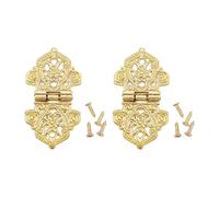 Lot de 2 charnières à bout en alliage de zinc de style antique, petites charnières décoratives pour boîte à bijoux, accessoires de meubles (doré)