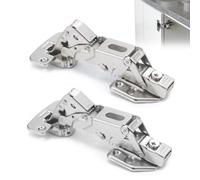 Lot de 2 charnières à fermeture douce à 165 ° pour portes d'armoires, armoires de cuisine avec amortisseur - Charnières grand angle à fermeture amortie - Couvercle complet