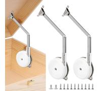Lot de 2 charnières à fermeture douce pour boîtes à jouets, rangement en cèdre, coffres et bancs, amortisseurs de couvercle réglables, construction en acier laminé à froid, support d'ouverture par le
