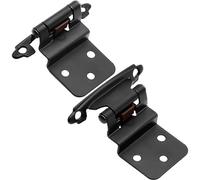 Lot de 2 charnières à ressort à fermeture automatique for meubles, portes et fenêtres - Charnières affleurantes à fermeture douce et invisibles(Black)