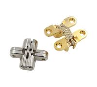 Lot de 2 charnières croisées invisibles 12 x 43 mm for meubles pliants(Silver)
