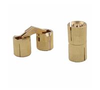 Lot de 2 charnières cylindriques en cuivre for armoire, montage invisible laiton for quincaillerie meubles(16mm)