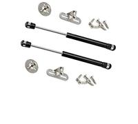 Lot de 2 charnières de levage de sécurité pour armoire à gaz - 60 N/6,6 kg - 15,2 cm de long - Amortisseur à gaz - Ouverture douce et inférieure - Support télescopique en caoutchouc - Noir