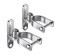 Lot de 2 charnières de portail robustes en acier inoxydable 304 pour tuyau OD de 4,5 cm, kit de charnière de clôture avec support mural et charnières pressées pour porte de grange, abri de jardin