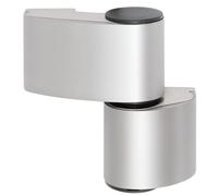 Lot de 2 charnières de porte 3D-PLUS - Matériau/finitions : Al E6/C-0 anodisé argenté - Point de pivot en mm (courbes) : 23 mm - Axe en mm (courants) : 65