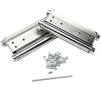 Lot de 2 charnières de porte à ressort double action Young Wolf en acier inoxydable 200 mm, gris argenté, brute