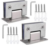 Lot de 2 charnières de porte de douche à 90 degrés, robustes sans cadre, en acier inoxydable, pour porte de salle de bain en verre trempé, résistant à la rouille et à la corrosion de 8 à 12 mm