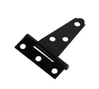 Lot de 2 charnières de porte de placard à fermeture douce, 2 sangles en T, noir mat, à fermeture automatique, charnières en forme de moustiquaire pour armoires de cuisine avec auvent de clôture
