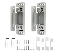 Lot de 2 charnières de porte dissimulées, ultra fines et réglables 2D, en alliage de zinc, charge lourde, silencieuses et silencieuses, jusqu'à 60 kg, pour portes secrètes, portes de chambre, portes