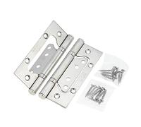 Lot de 2 charnières de porte en acier inoxydable 201 de 10,2 cm, 12,7 cm, sans fente pour porte en bois, porte de chambre, à décharge silencieuse, charnière tampon en caoutchouc (10,2 x 3 mm)