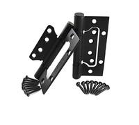 Lot de 2 charnières de porte en acier inoxydable Faspiroty invisibles à roulement à billes de 10,2 cm - Antirouille - Se déplacent facilement et silencieusement - Noir