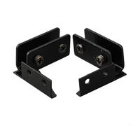 Lot de 2 charnières de porte en verre non perforées pour vitrines et étagères en verre Design en acier inoxydable pour support en verre sûr et fiable (Noir)
