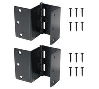 Lot de 2 charnières de porte extensibles robustes de 8,9 cm avec finition noire mate SPCC avec 12 vis, angle épais de rayon de 6,35 mm avec 12 vis, charnière de porte intérieure battante avec trous