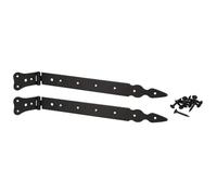 Lot de 2 charnières de porte KOTARBAU Charnière de porte, ferrure de construction robuste, charnière en T, inoxydable, noire, 350