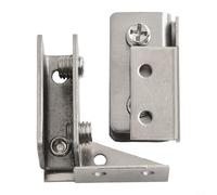 Lot de 2 charnières de porte magnétiques en acier inoxydable non poreux pour un assemblage sécurisé d'armoire en verre, vis réglables pour verre de 5 à 8 mm d'épaisseur (argenté)