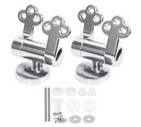 Lot de 2 charnières de siège de toilette à fermeture douce pour toilettes en céramique, en bois, en résine, connecteur de couvercle ralenti en alliage de zinc avec tension réglable, argent chromé