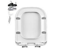 Lot de 2 charnières de siège de toilette en plastique à dégagement rapide pour toilettes rectangulaires carrées - Installation facile - Design blanc durable