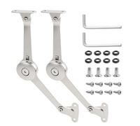 Lot de 2 charnières de support de couvercle avec vis et llen, ferrure de rabat, charnières pliantes en nickel satiné
