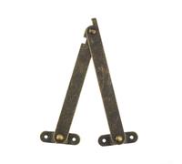 Lot de 2 charnières de support de couvercle en bronze antique pour boîtes à bijoux en bois avec kit d'installation complet comprenant fixations et tournevis côté gauche, finition marron (F7)