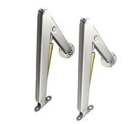 Lot de 2 charnières de support pour couvercle, résistantes, 80N/100N/150N/200N, avec ressort à gaz de sécurité, tige hydraulique avec amortisseur, pour boîtes à jouets, coffre (200N)