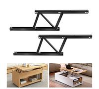Lot de 2 charnières de table basse pliables - Matériel de table basse - Charnière de table relevable - Mécanisme de table pliable - Noir (acier)