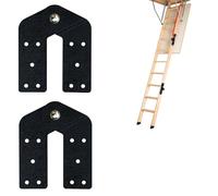 Lot de 2 charnières d'escalier de grenier - Pièces d'escalier de grenier adaptées à la restauration de vieilles échelles de grenier - Noir