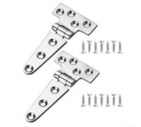 Lot de 2 charnières en acier inoxydable 316 en forme de T, 2 trous, 150 mm x 75 mm x 4,5 mm