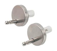 Lot de 2 charnières en acier inoxydable pour abattant de WC standard avec mécanisme de montage supérieur (B 45 mm)