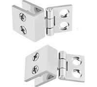 lot de 2 charnières en verre 0 degré | Support de charnière de porte de douche | 5-8mm Ferrure de porte en verre | Charnière en verre à roulement à billes | Pince de porte en verre [sans perçage] - Co