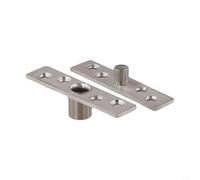 Lot de 2 charnières pivotantes à 360 degrés en acier inoxydable robuste 72,5 x 18 mm avec roulements à billes, capacité de poids robuste pour portes d'armoires avant en bois, finition brossée à la