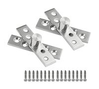 Lot de 2 charnières pivotantes à 360° en acier inoxydable - Pivot de porte caché - Charnière rotative dissimulée robuste (75 x 17 mm)