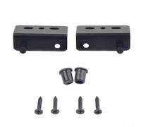Lot de 2 charnières pivotantes en fer à angle droit avec vis et couvercles en plastique, conçues pour portes en bois, meubles, tiroirs et armoires, 2 charnières par lot (noir)