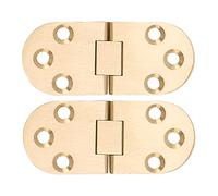 Lot de 2 charnières pliantes pliables à bord rond à 180 degrés pour machine à coudre - Charnière de table en laiton avec vis pour meubles pliables - Machine à coudre - 2,5 mm