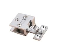 Lot de 2 charnières porte en verre for placard, vitrine, pince sans perforation, armoire à vin, charnière, accessoires quincaillerie for meubles Pour Les Portes,Armoires Vitrées(Silver)