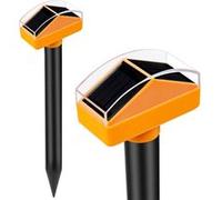 Lot De 2 Chasse Taupes Solaires FISHTEC Vibrations 400-1000 Hz Autonomie 25 Jours Couverture 1300 m² ABS PC Orange G