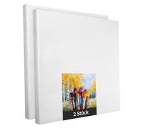 Lot de 2 châssis en polyester blanc de 30 x 30 cm, à peindre, prêt à l'emploi, convient pour les peintures acryliques ou textiles, fournitures de projet de bricolage pour les peintres et les artistes