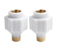 Lot de 2 chauffe-eau électriques muraux anti-électriques, 69 x 45 mm avec filetage G1/2, construction en laiton et ABS, dispositif de protection contre les fuites pour chauffe-eau de cuisine, blanc