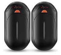 Lot de 2 chauffe-mains rechargeables, 6000 mAh, chauffe-mains électriques de poche de 24 heures, thérapie par la chaleur, idéal pour l'extérieur, la chasse, le golf, le camping, cadeaux chauds
