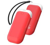 Lot de 2 chauffe-mains rechargeables [équipés de silicone conducteur de chaleur] [Chauffage double face] [Antichoc] Convient pour le golf, la chasse, la randonnée, le camping en plein air (rouge, 5000