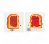 Lot de 2 chauffe-mains réutilisables pour les jours froids et les déplacements - Avec de superbes motifs - Beurre de cacahuète et toasts en gelée