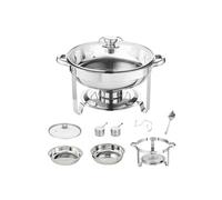 VEVOR Lot de 2 Chauffe-Plat Buffet Chauffant à Combustible 2 Bacs Ronds de 3,5 L