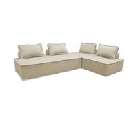 Lot de 2 chauffeuses DAO 2 places pour canapé modulable tissu capitonné beige