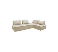 sweeek Lot de 2 chauffeuses DAO 2 places pour canapé modulable tissu capitonné beige Beige