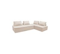 Lot de 2 chauffeuses DAO 2 places pour canapé modulable tissu capitonné crème