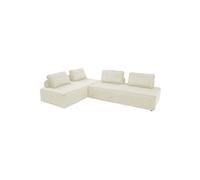 Lot de 2 chauffeuses LAO 2 places pour canapé modulable velours côtelé crème L 180 x P 90 x H 78cm