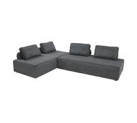 Lot de 2 chauffeuses LAO 2 places pour canapé modulable velours côtelé gris foncé. L 180 x P 90 x H 78cm