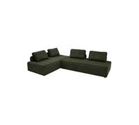 sweeek - Lot de 2 chauffeuses Lao 2 Places pour canapé modulable Velours côtelé Vert foncé. L 180 x P 90 x H 78cm