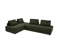 Lot de 2 chauffeuses LAO 2 places pour canapé modulable velours côtelé vert foncé. L 180 x P 90 x H 78cm