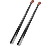 lot de 2 chausse-pieds de 80cm en acier inoxydable avec poignée en similicuir, chausse-pied extra long en noir, chausse-pied en métal, modèle stable, chausse-pied métallique stylé